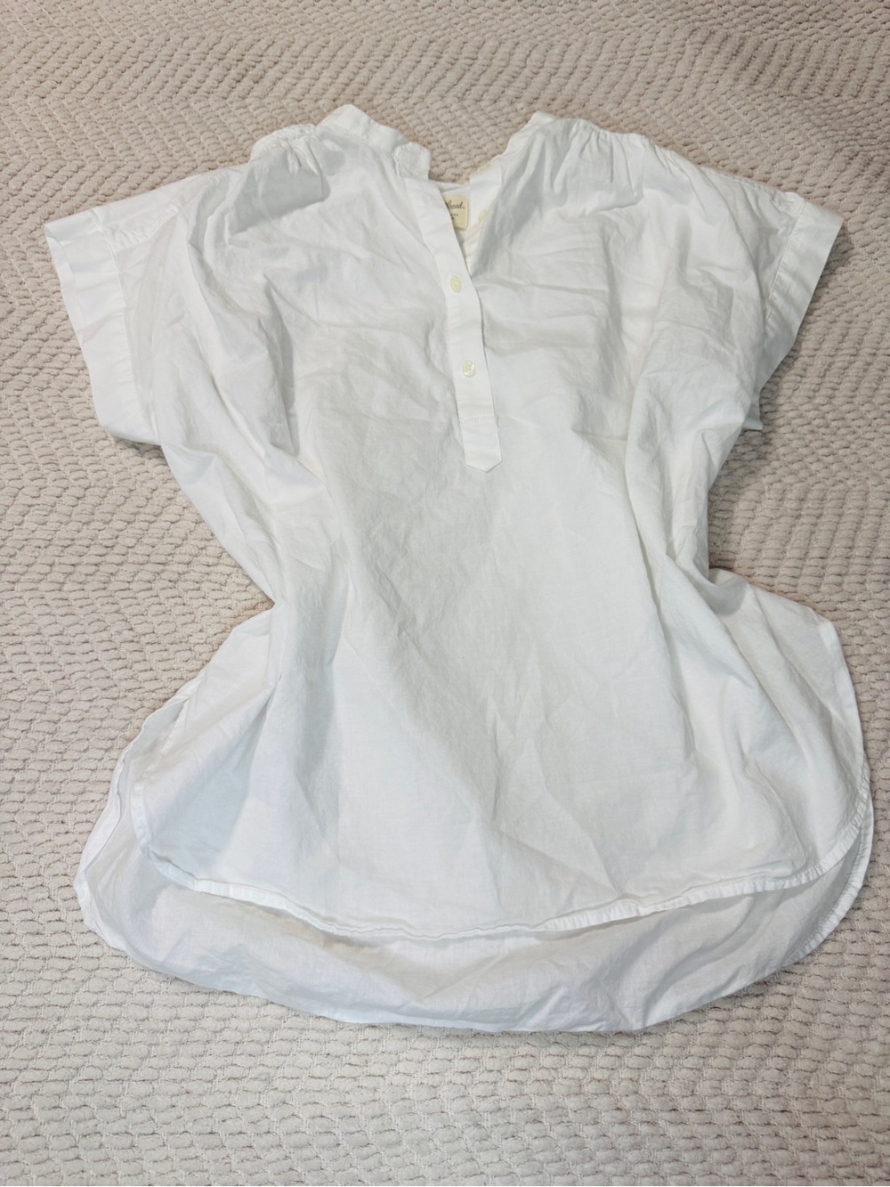 Universal Thread White Short-Sleeve Peasant Blouse